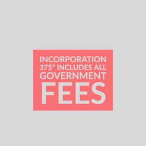 Incorporation 375* Includes All Government Fees
